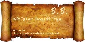 Bügler Boglárka névjegykártya